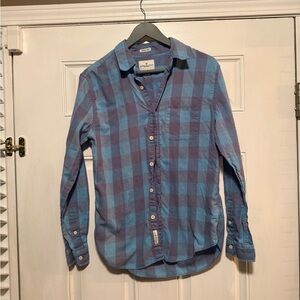 American Eagle Outfitters Blue Checkered Men's Shirt